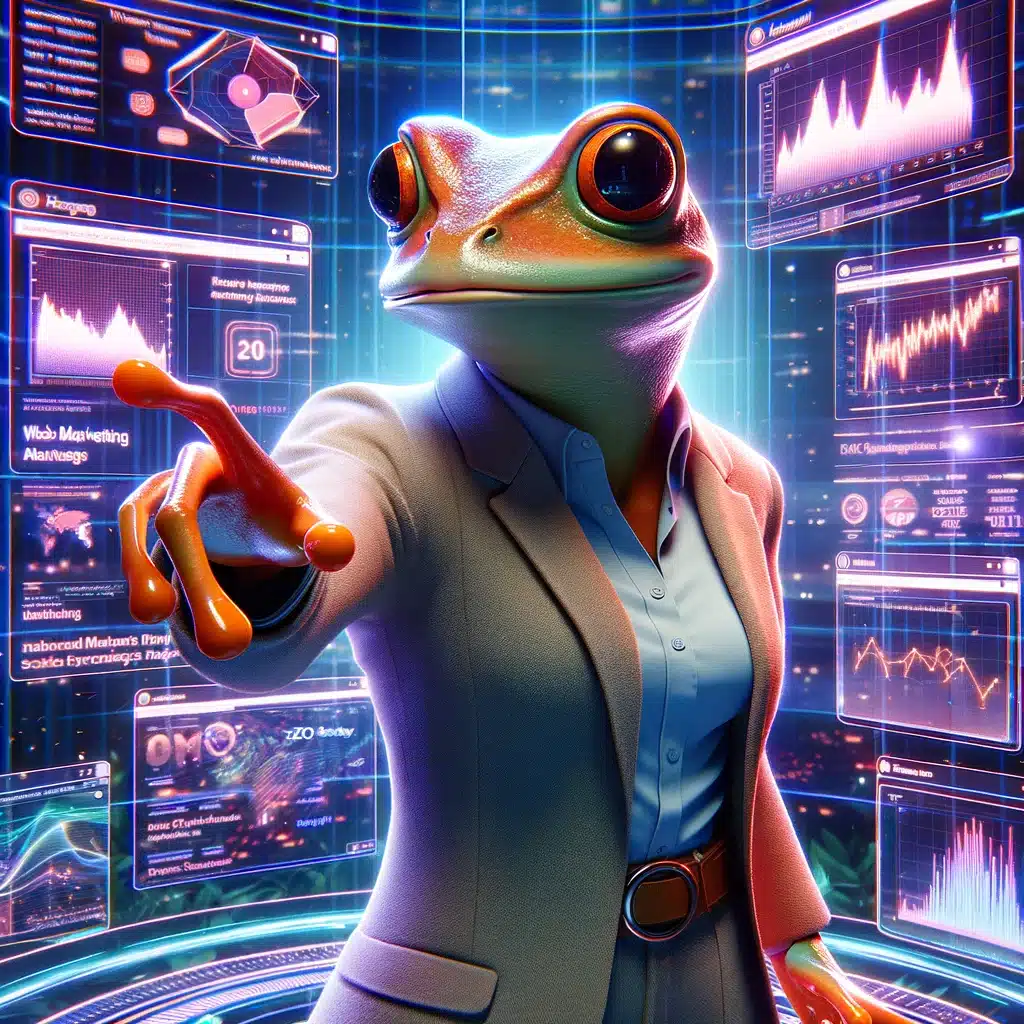 image AI grenouille dans un monde futuriste