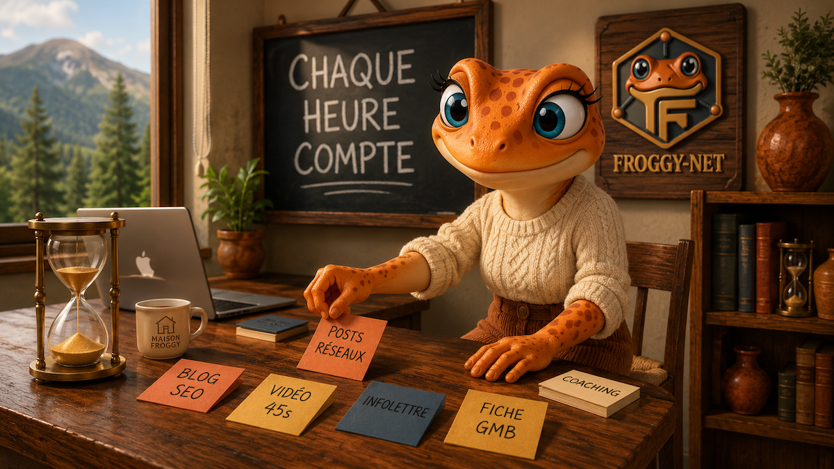 Mini Froggy prête à composer ta visibilité Froggy