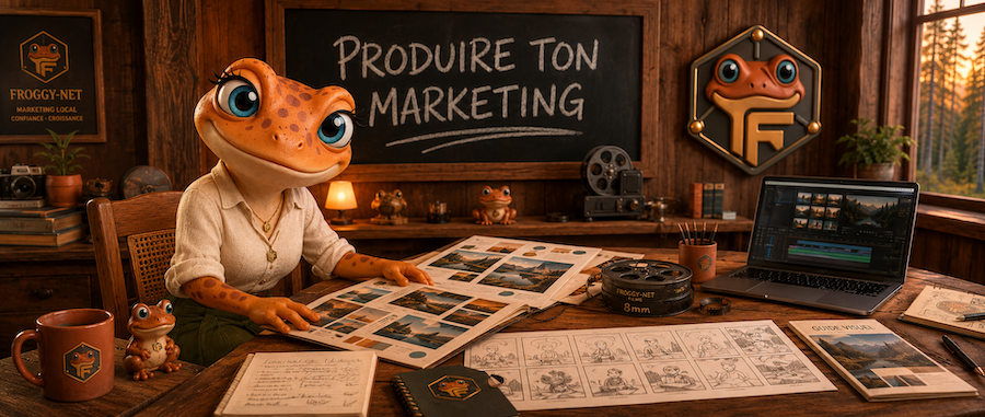 Mini Froggy en production de contenu et vidéo IA — illustration des skills du catalogue Éclosion
