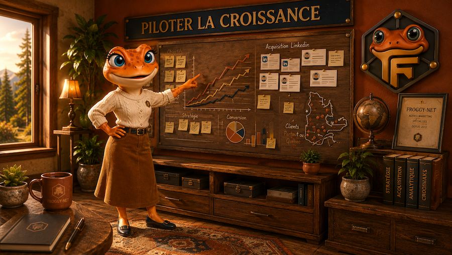 Mini Froggy en mode stratégie et acquisition — analyses, plans, prospection LinkedIn