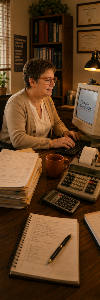 Valérie Payotte au début des années 2000 enseignant Simple Comptable aux adultes à la polyvalente de Sainte-Agathe