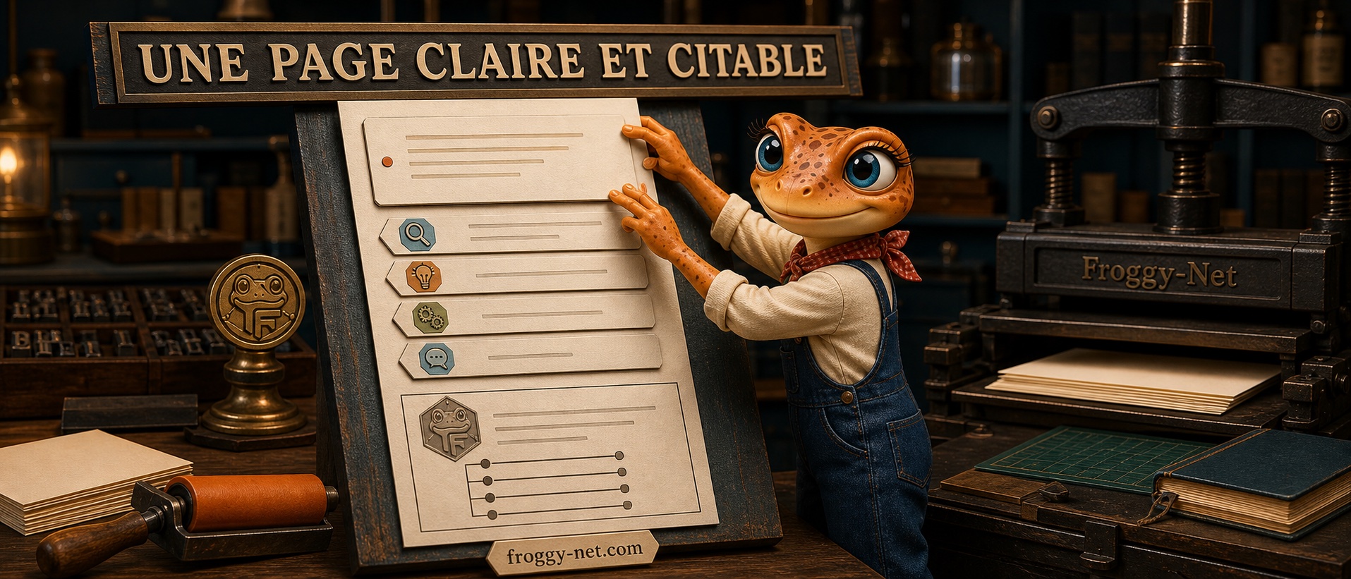 Mini Froggy structure une page claire, utile et facile à citer dans un atelier typographique.