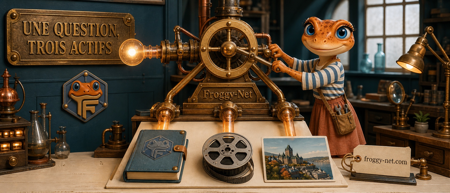 Mini Froggy transforme une question en article, en vidéo et en histoire sociale.