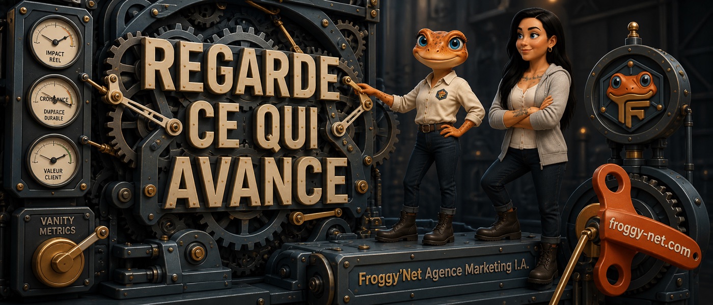 Mini Froggy construit une infolettre d’email marketing qui mène vers une décision claire. Illustration de la section 7.