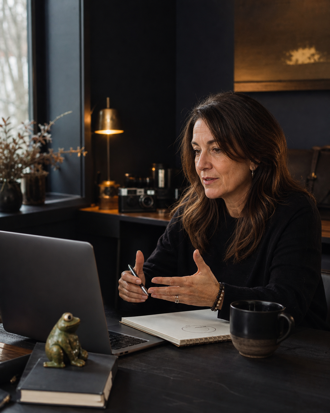 Une coach travaille en direct avec une entrepreneure pendant une séance Zoom