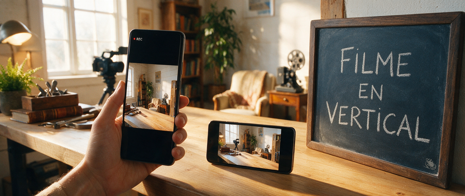 Téléphone en vertical versus horizontal, ardoise « Filme en vertical », erreurs de débutant à éviter