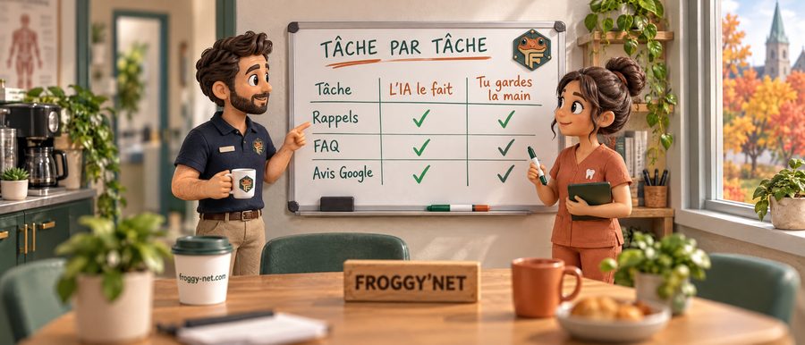 Automatiser le marketing d'une clinique : l'équipe d'une clinique de Blainville trie les tâches entre l'IA et l'humain