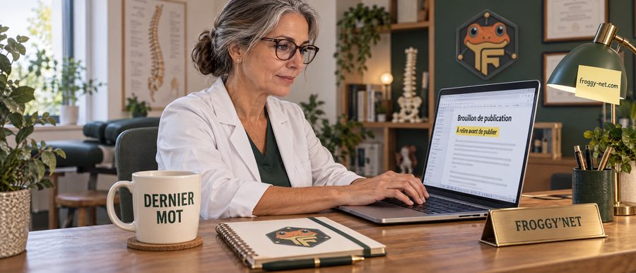 Automatiser le marketing d'une clinique sans perdre le dernier mot : une chiropraticienne relit un brouillon de publication