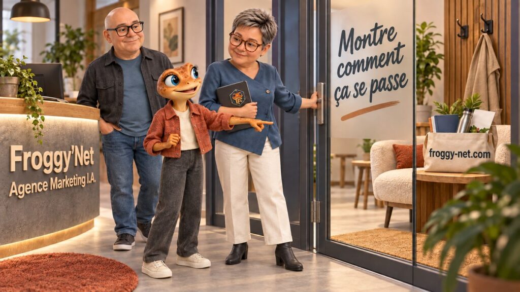 Val et Mini découvrent un espace préparé pour accueillir une nouvelle personne; Dan les accompagne. Illustration.
