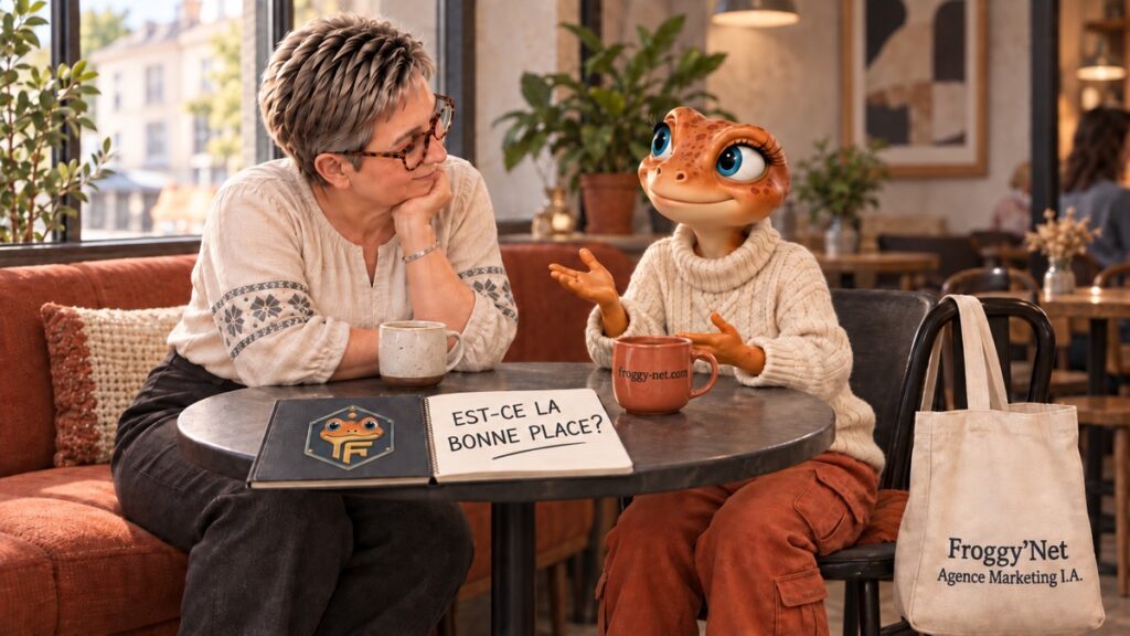 Valérie et Mini Froggy se demandent si le visiteur reconnaît le bon service pour lui.