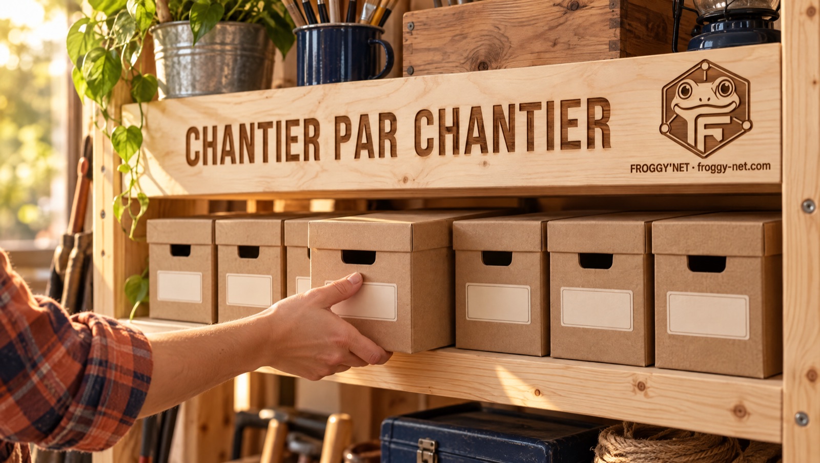 Les six chantiers de la fiche Google entreprise rangés sur une étagère