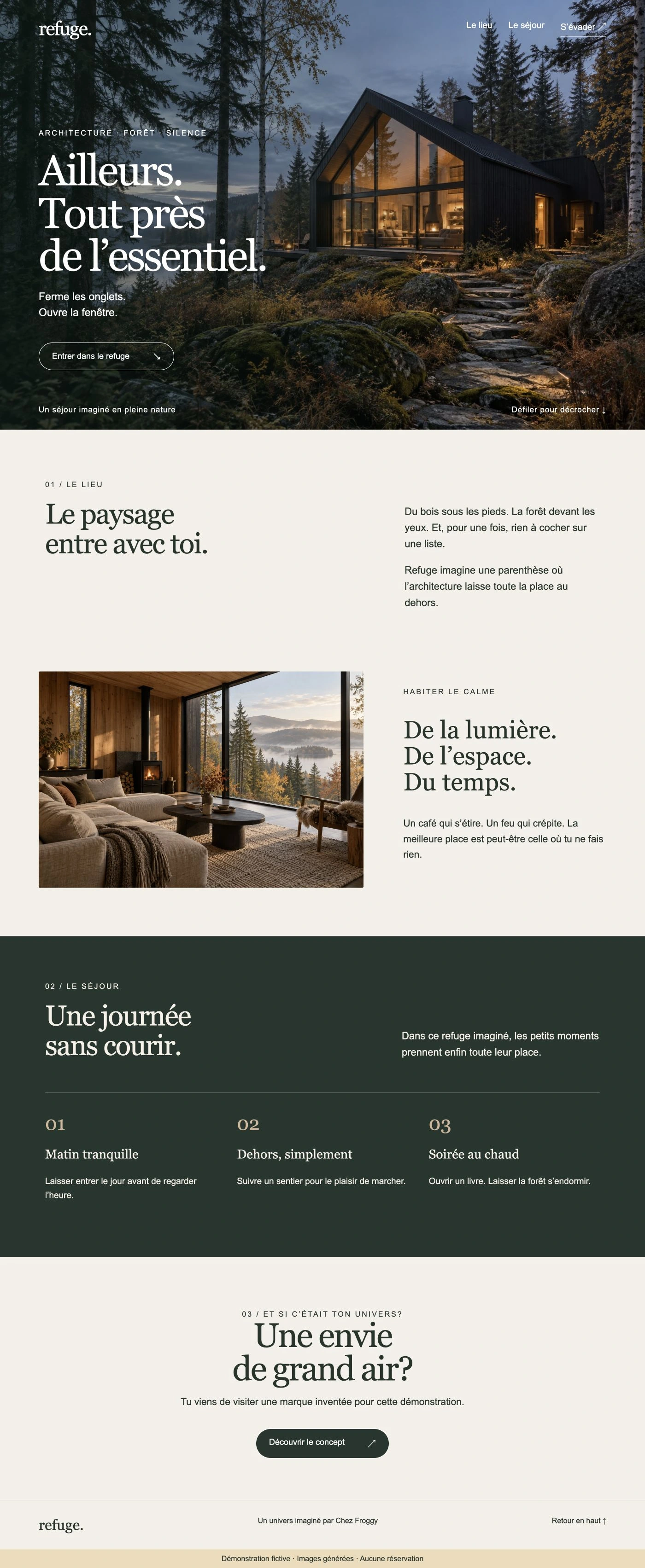 Aperçu du site Refuge sur grand écran