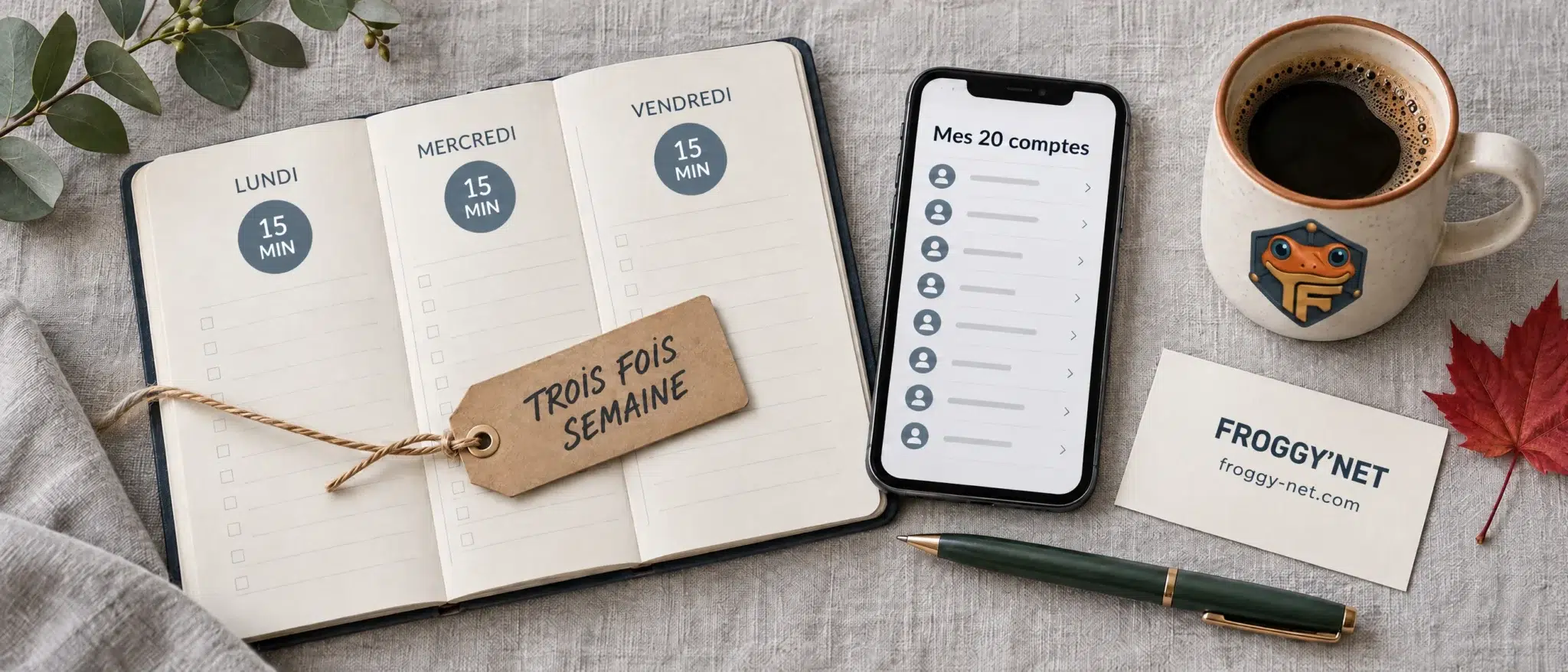 Commenter sur LinkedIn trois fois par semaine : une routine de quinze minutes dans un agenda des Laurentides
