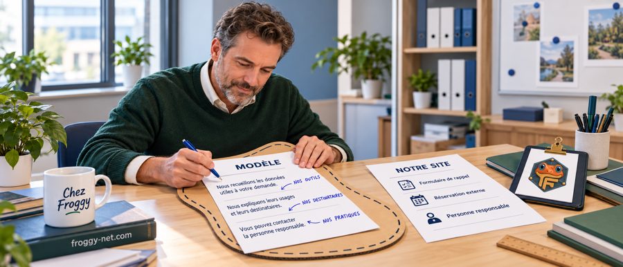 Un responsable fictif adapte un modèle de politique de confidentialité aux outils et pratiques de sa clinique